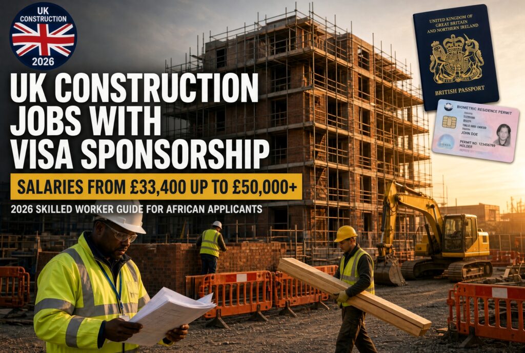 UK Construction Jobs With Visa Sponsorship 2026: Salary upto £50,000